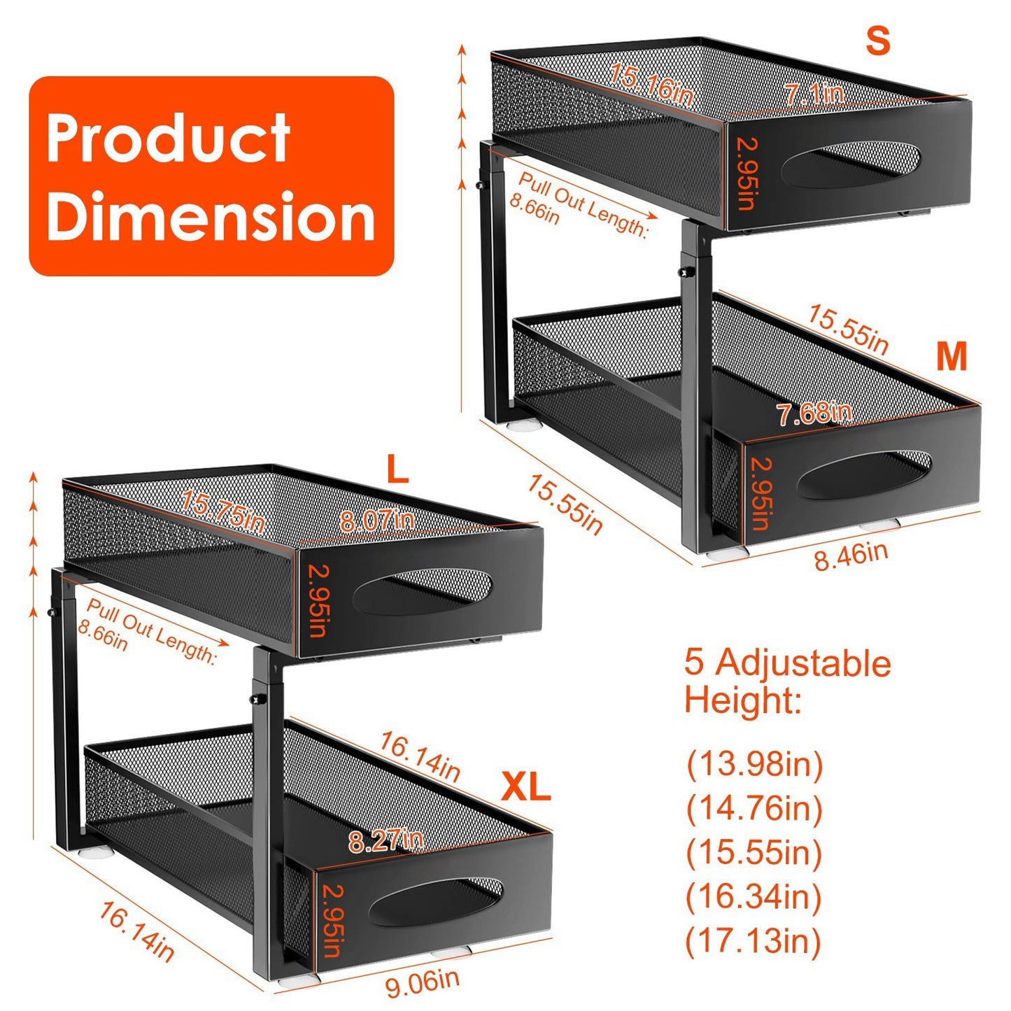 2-Piece Pull-Out Under-Sink Organizer Set