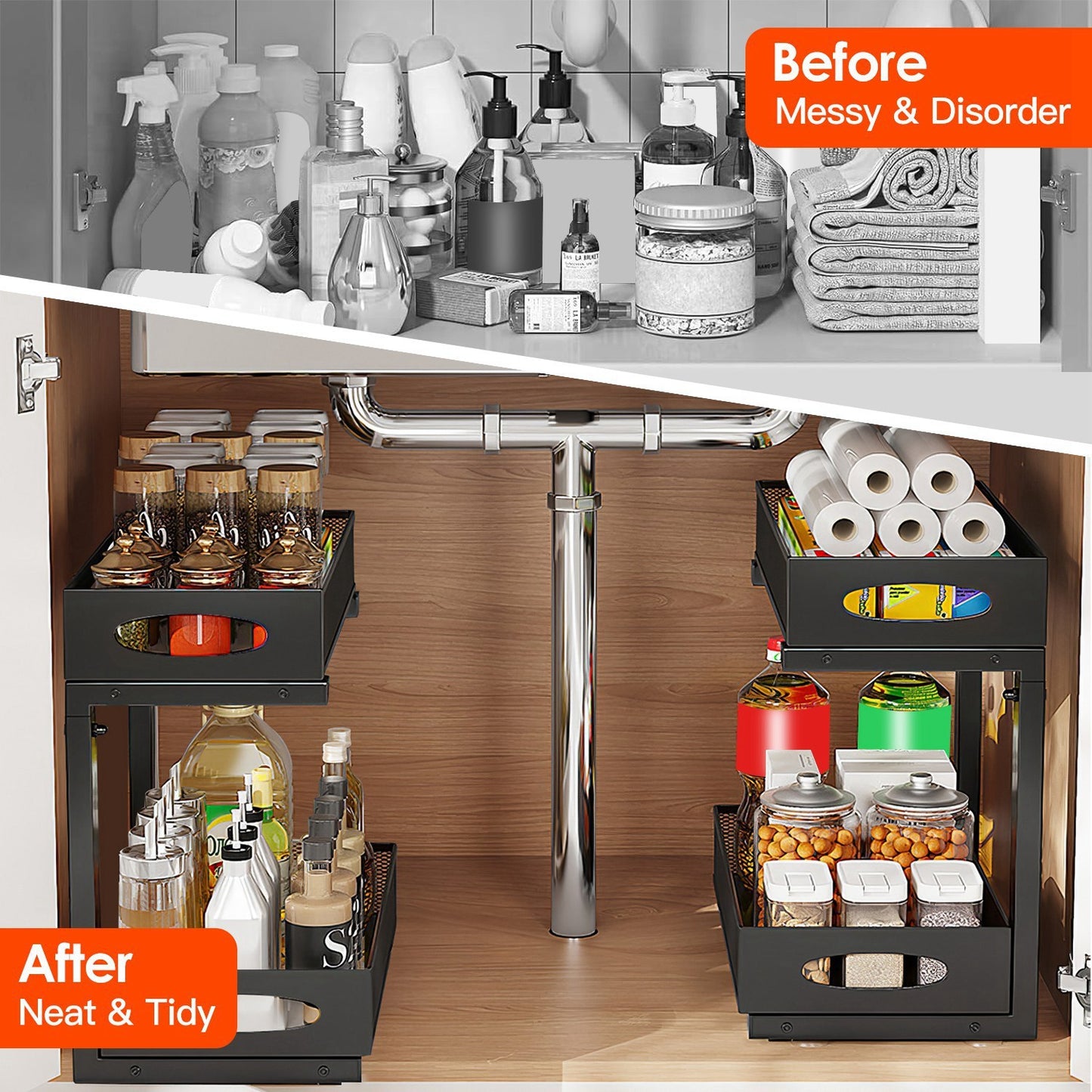 2-Piece Pull-Out Under-Sink Organizer Set
