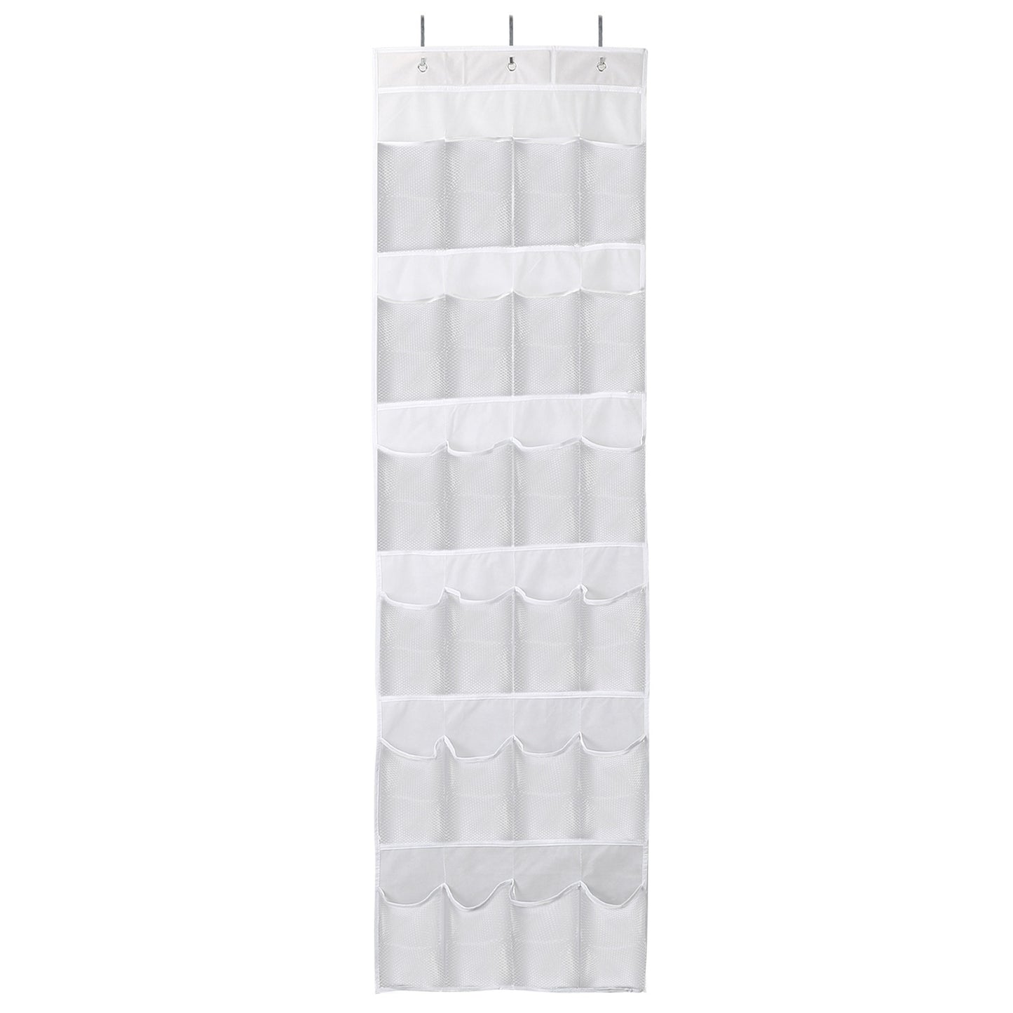 Over-The-Door Shoe Rack (24 Clear Pockets) — 6-Layer Hanging Organizer